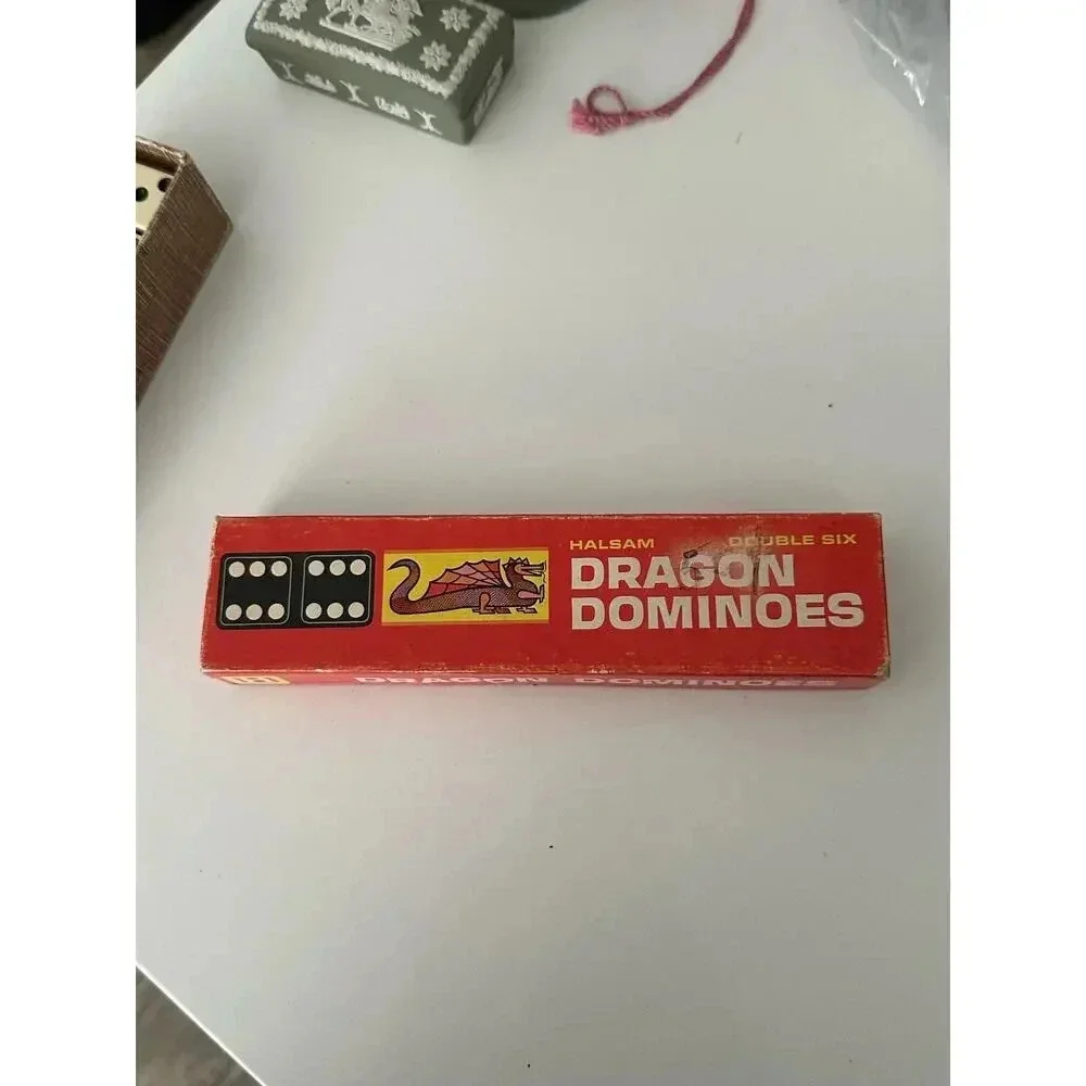 Vintage Playskool Halsam Double Six Dragon Dominoes